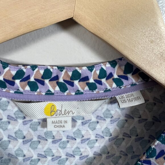 Boden Easy Jersey Shirt Dress Size 16/18 R Purple Green Preppy Twee Work Office - Picture 3 of 8